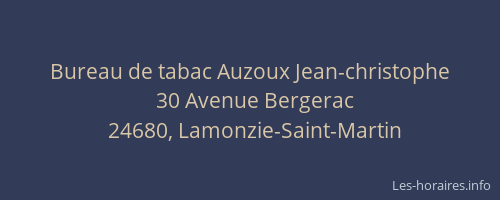 Bureau de tabac Auzoux Jean-christophe