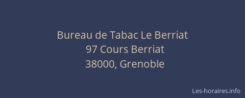 Bureau de Tabac Le Berriat