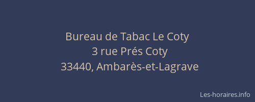 Bureau de Tabac Le Coty