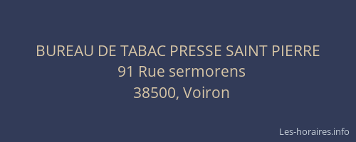 BUREAU DE TABAC PRESSE SAINT PIERRE
