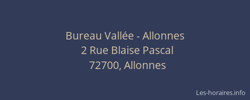 Bureau Vall&eacute;e - Allonnes