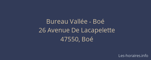 Bureau Vall&eacute;e - Bo&eacute;