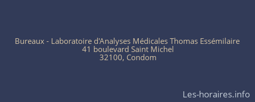 Bureaux - Laboratoire d'Analyses Médicales Thomas Essémilaire