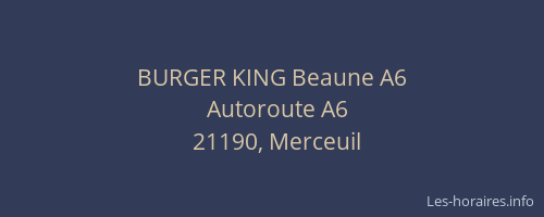 BURGER KING Beaune A6