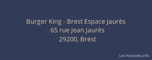 Burger King - Brest Espace Jaurès