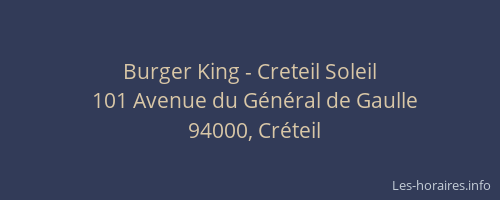 Burger King - Creteil Soleil