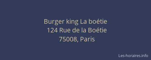 Burger king La boétie