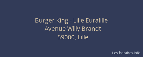 Burger King - Lille Euralille