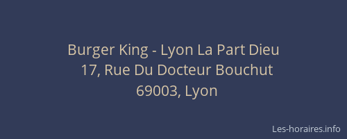Burger King - Lyon La Part Dieu