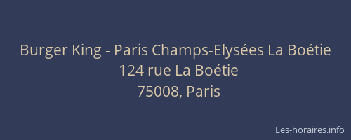 Burger King - Paris Champs-Elysées La Boétie