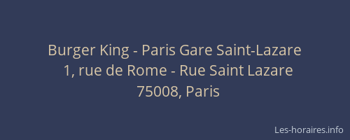 Burger King - Paris Gare Saint-Lazare