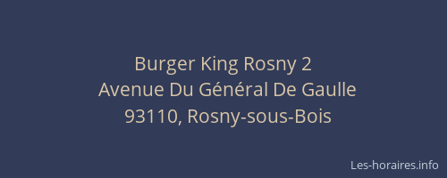 Burger King Rosny 2
