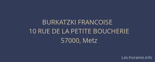BURKATZKI FRANCOISE