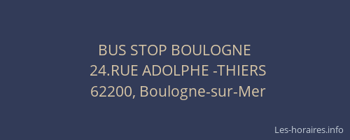 BUS STOP BOULOGNE