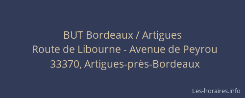 BUT Bordeaux / Artigues