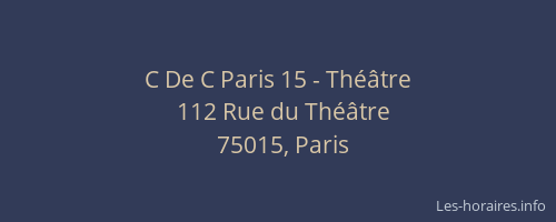 C De C Paris 15 - Théâtre