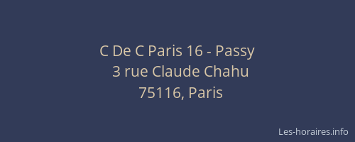 C De C Paris 16 - Passy