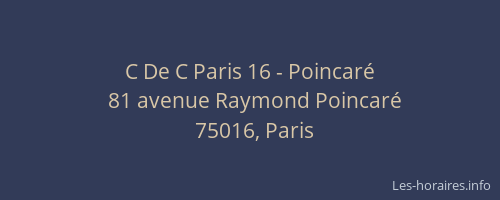 C De C Paris 16 - Poincaré