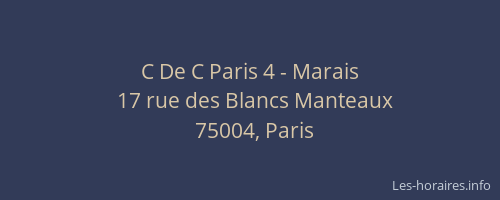 C De C Paris 4 - Marais