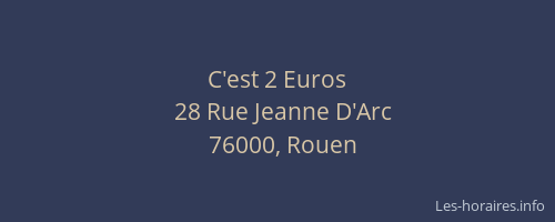 C'est 2 Euros