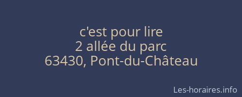 c'est pour lire