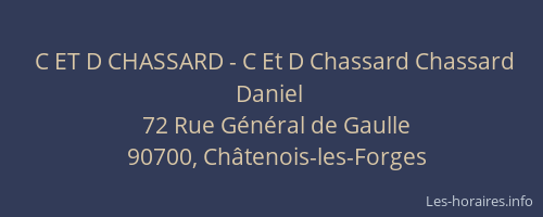 C ET D CHASSARD - C Et D Chassard Chassard Daniel