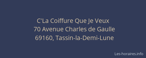 C'La Coiffure Que Je Veux