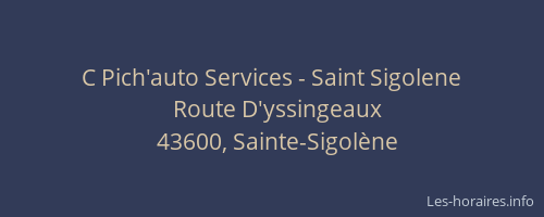 C Pich'auto Services - Saint Sigolene