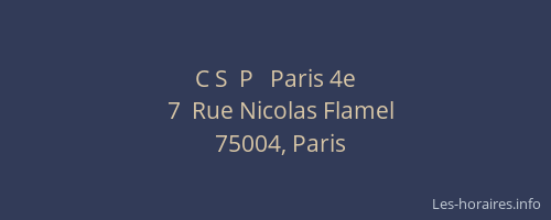 C S  P   Paris 4e