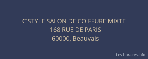 C'STYLE SALON DE COIFFURE MIXTE