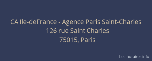 CA Ile-deFrance - Agence Paris Saint-Charles