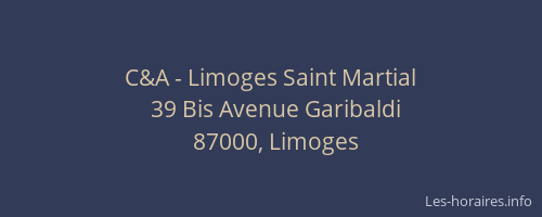 C&A - Limoges Saint Martial