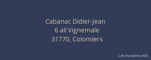 Cabanac Didier-Jean