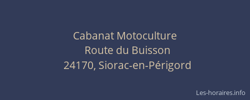 Cabanat Motoculture