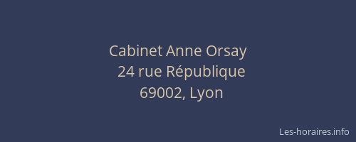 Cabinet Anne Orsay