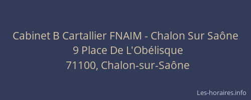 Cabinet B Cartallier FNAIM - Chalon Sur Saône