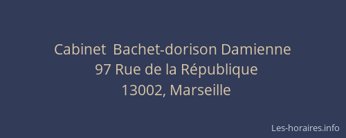 Cabinet  Bachet-dorison Damienne