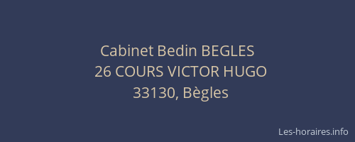 Cabinet Bedin BEGLES