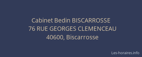 Cabinet Bedin BISCARROSSE