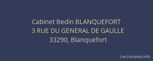 Cabinet Bedin BLANQUEFORT