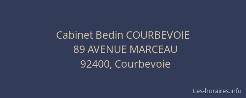 Cabinet Bedin COURBEVOIE