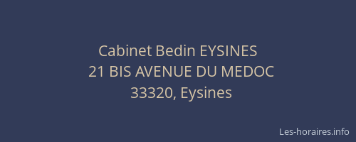 Cabinet Bedin EYSINES