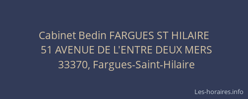 Cabinet Bedin FARGUES ST HILAIRE