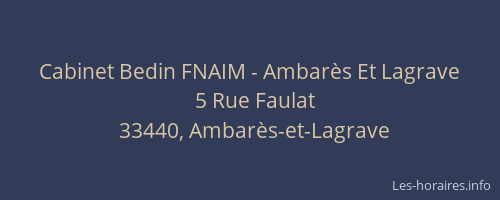 Cabinet Bedin FNAIM - Ambarès Et Lagrave