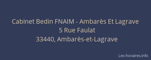 Cabinet Bedin FNAIM - Ambar&egrave;s Et Lagrave