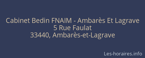 Cabinet Bedin FNAIM - Ambarès Et Lagrave