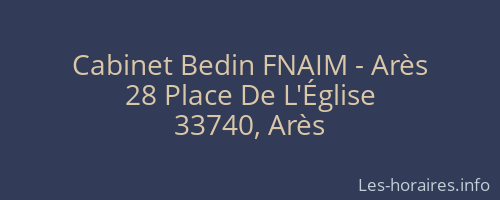 Cabinet Bedin FNAIM - Arès