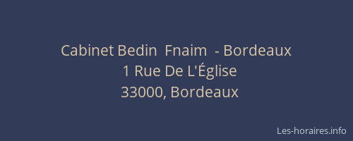 Cabinet Bedin  Fnaim  - Bordeaux