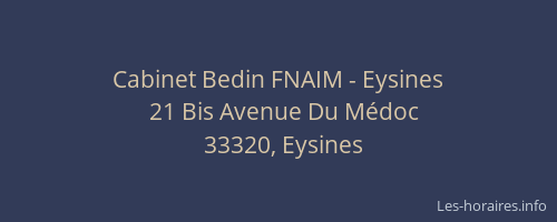 Cabinet Bedin FNAIM - Eysines