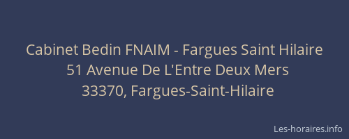Cabinet Bedin FNAIM - Fargues Saint Hilaire